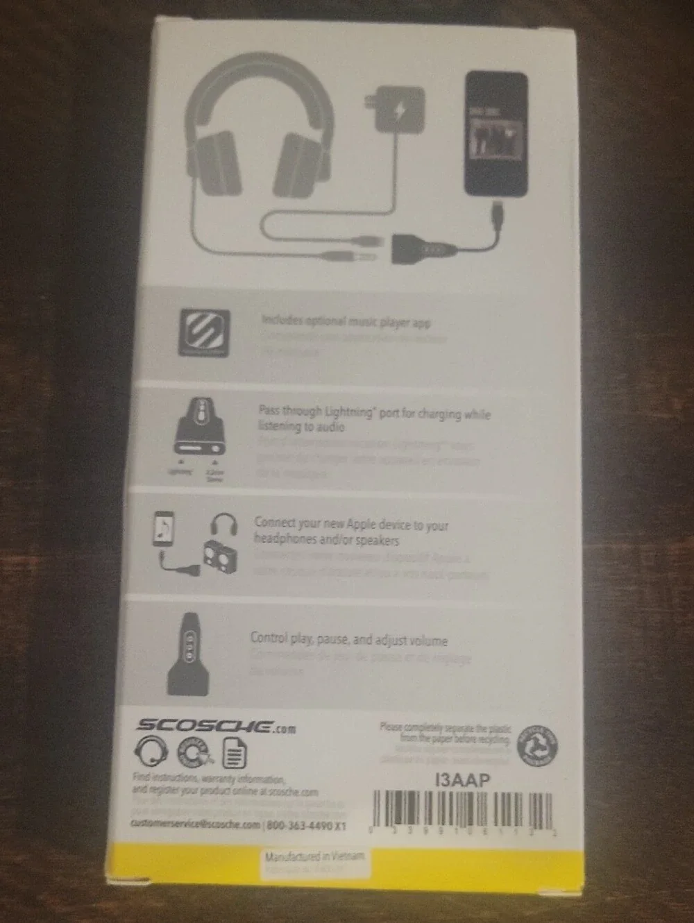 Scosche Lightning Audio Adapter with Pass-Through Charging - Black